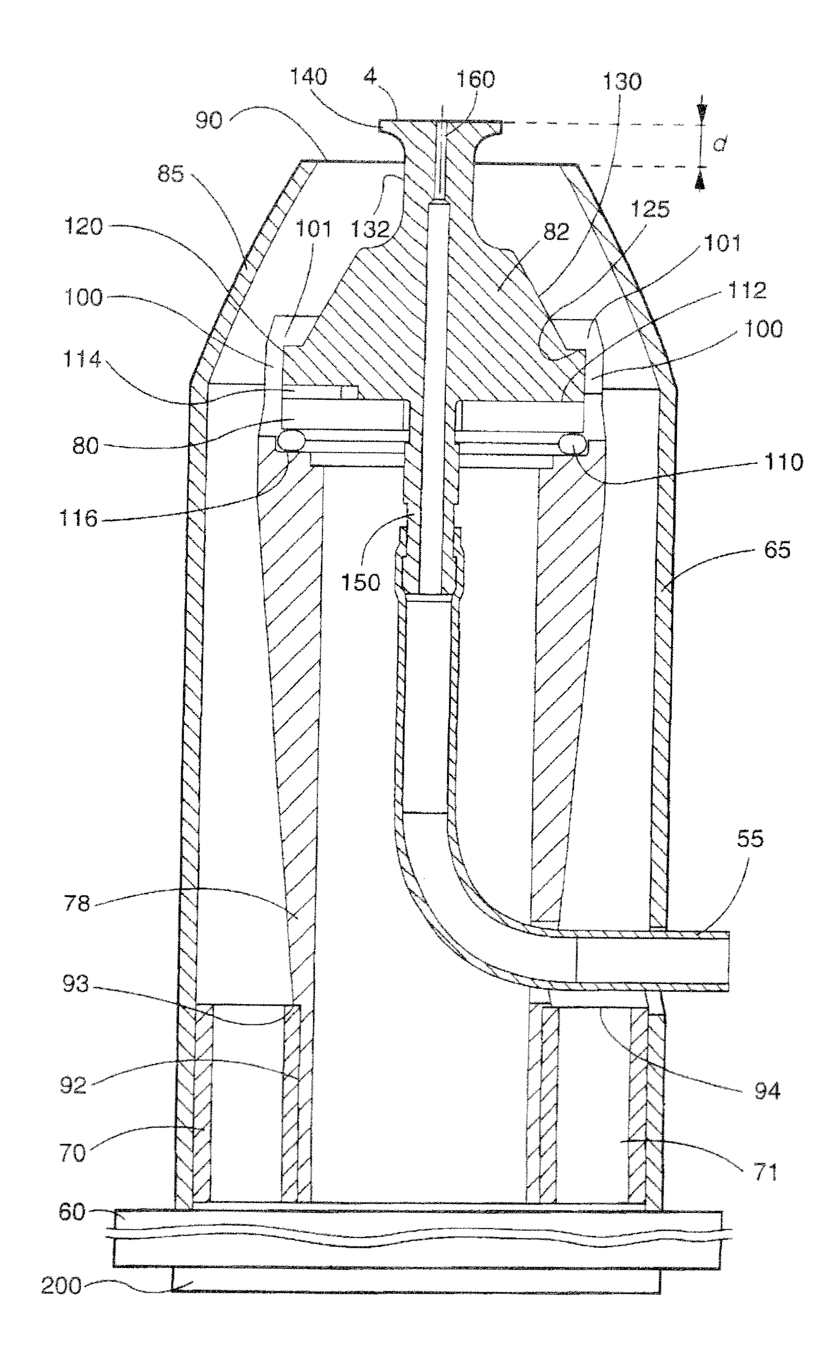 Device for spraying a cosmetic composition while blowing hot or cold air