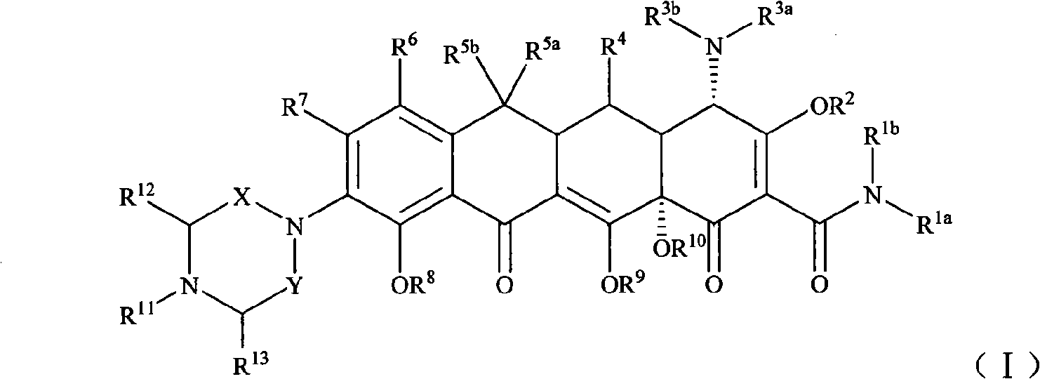 Piperazinone substituted tetracycline derivatives