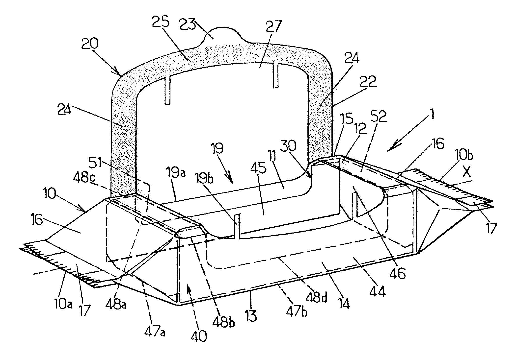 Resealable packaging for food products and method of manufacturing