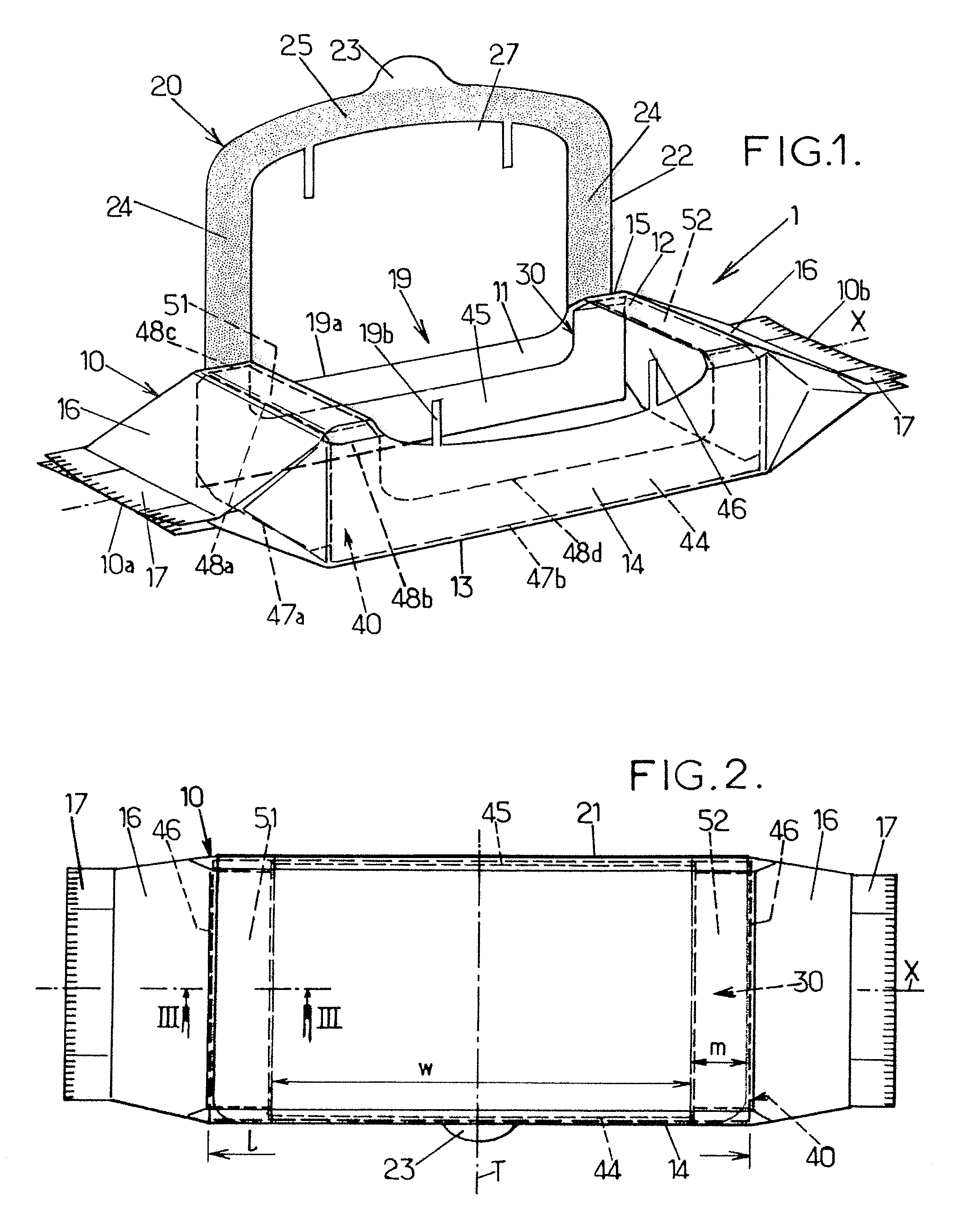 Resealable packaging for food products and method of manufacturing