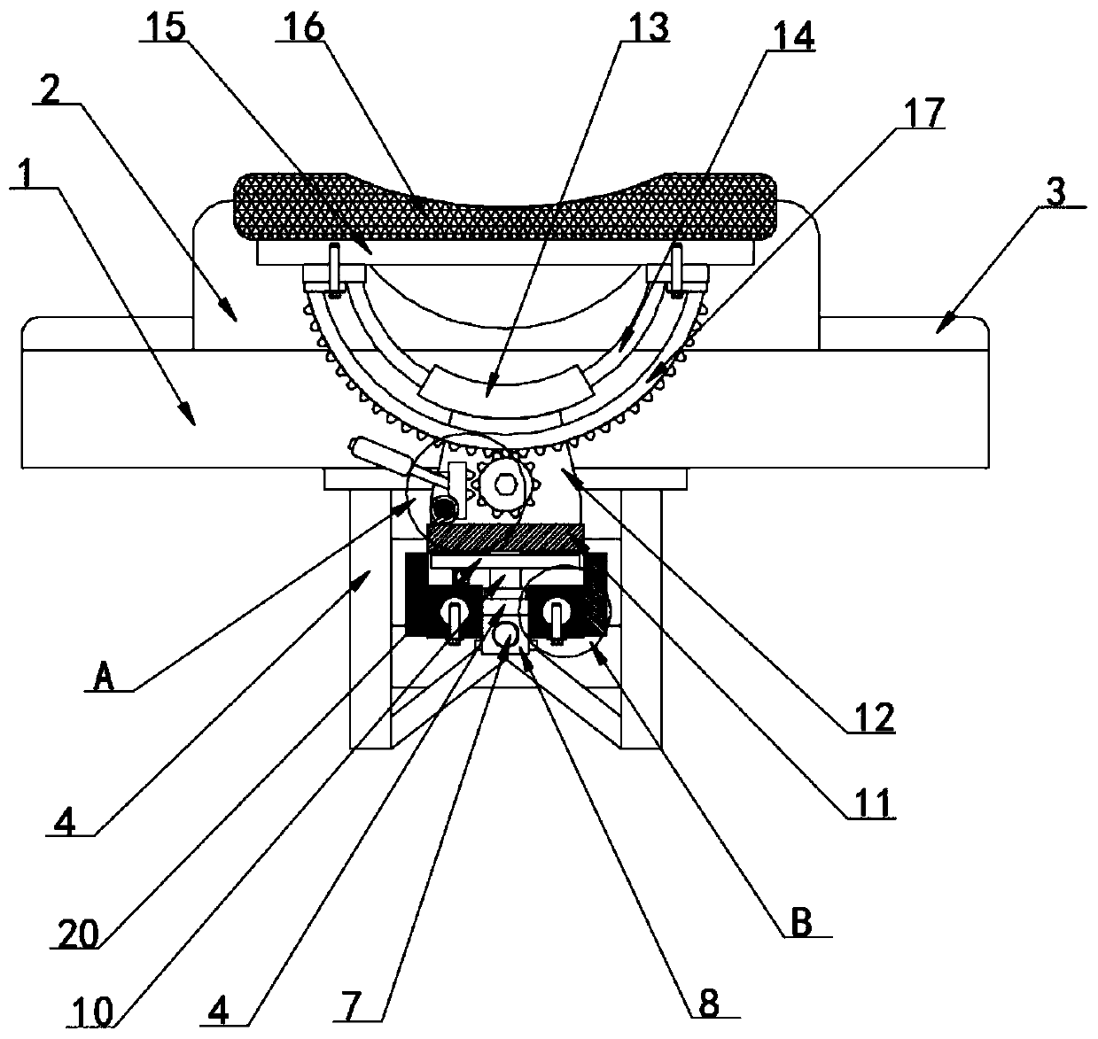 Head, shoulder and neck integrated pad adjusting device for patient operation supine position