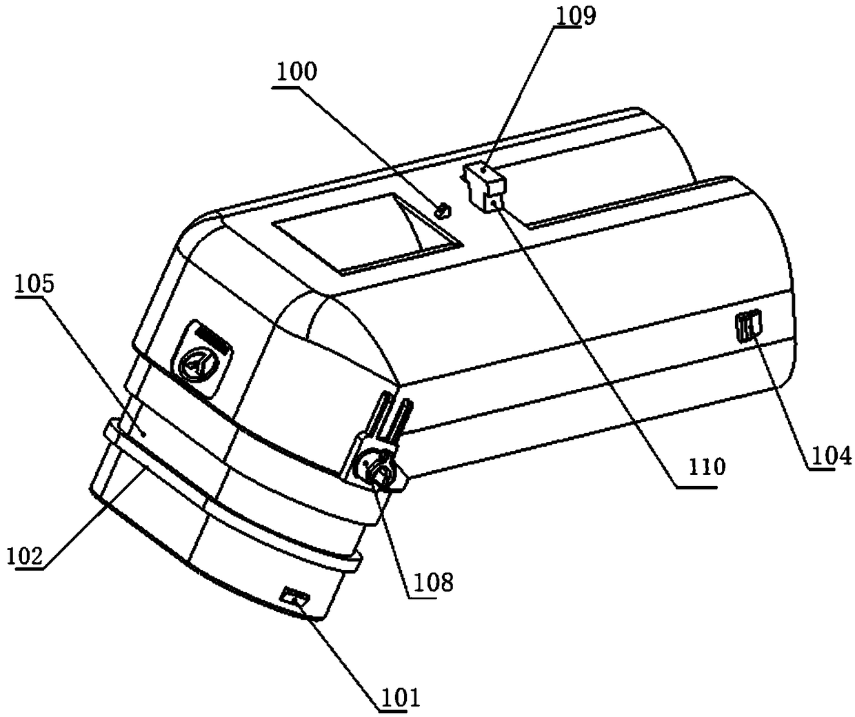 An integral 120-degree outlet electrical connector plug