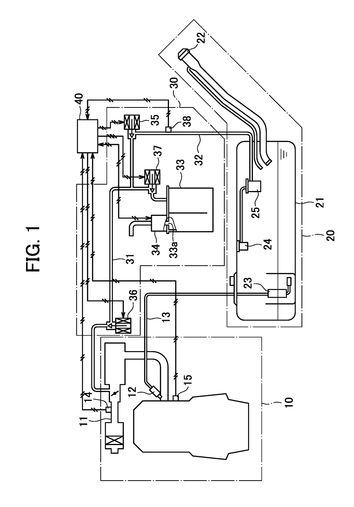 Fuel evaporative gas emission suppressor