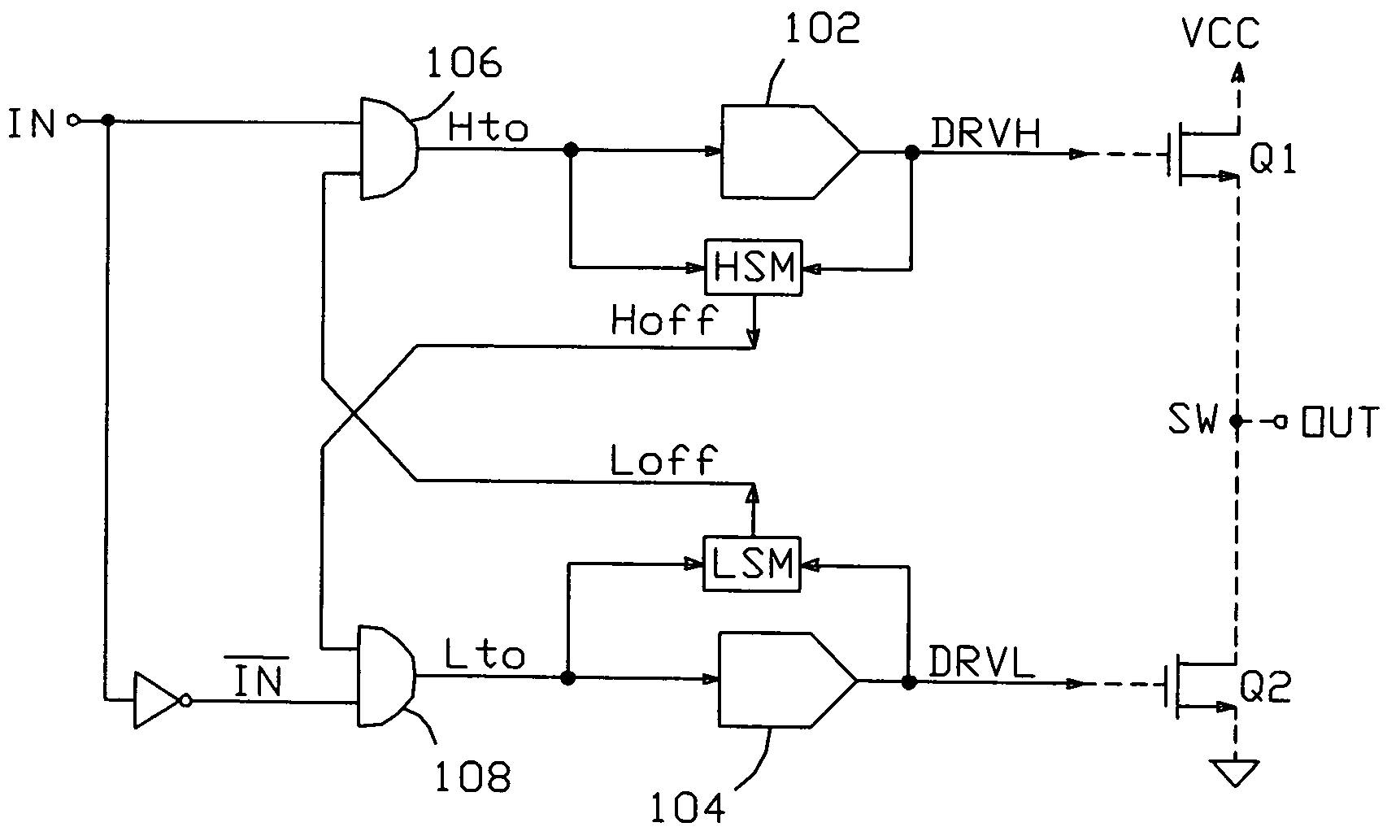 Anti-cross conduction drive control circuit and method