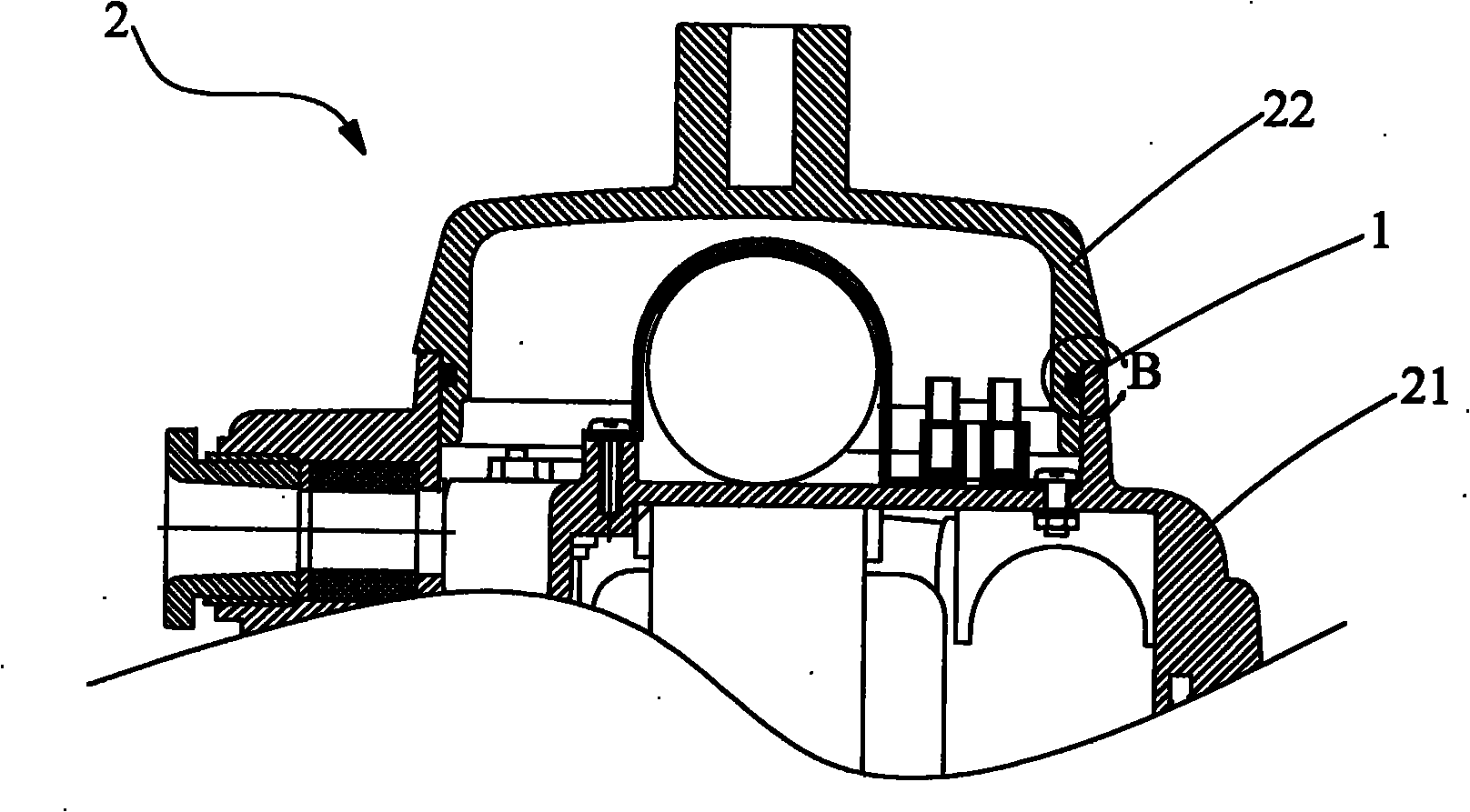 Sealing device for lamp