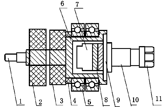 General rotating ultrasonic transducer assembly of high-speed motorized spindle