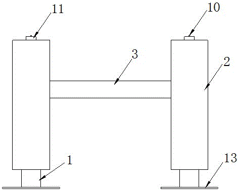 Spring damping vibration attenuation pipeline support with adjustable prestress