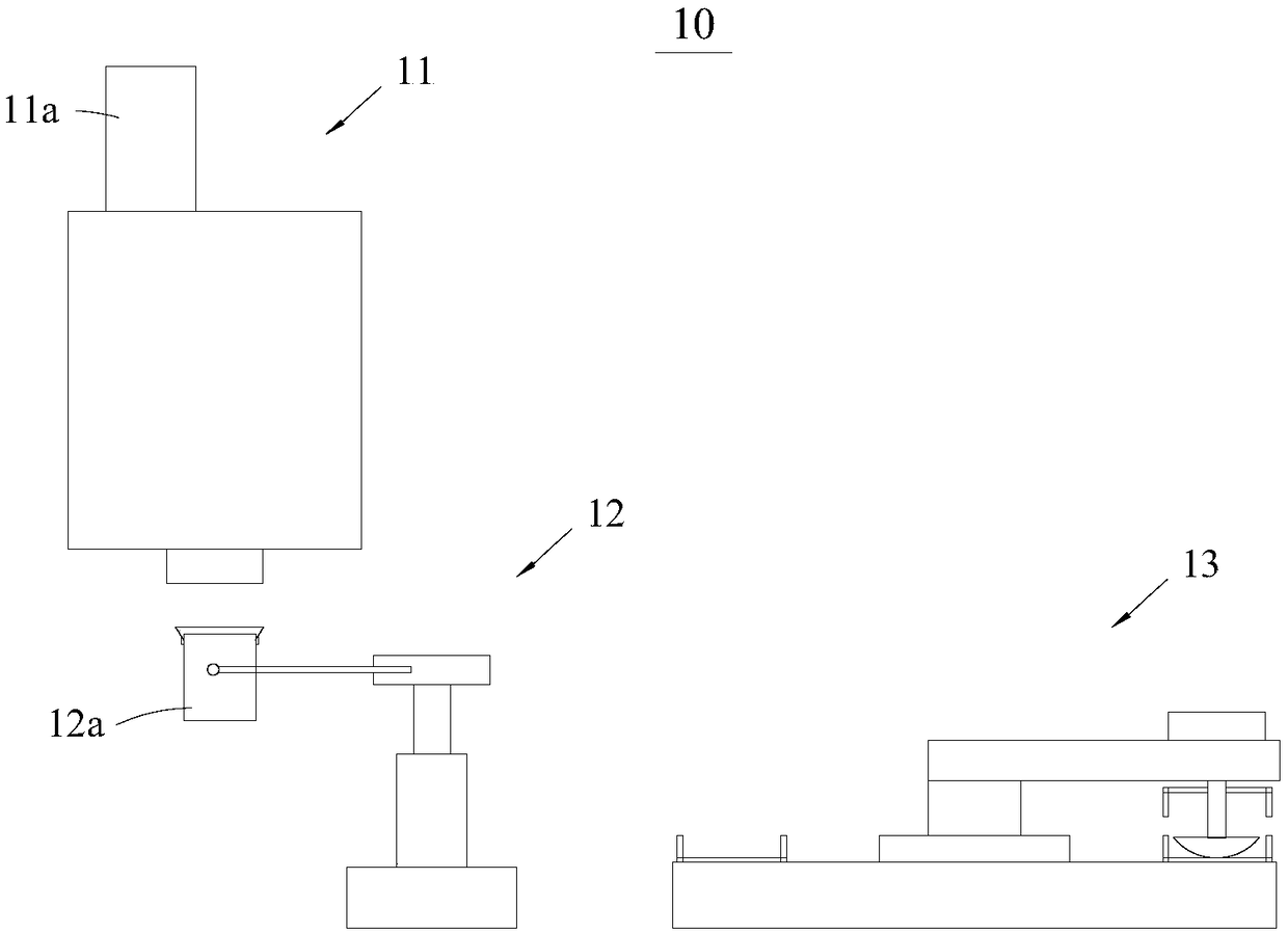 Pressure die-casting production line for iron pans