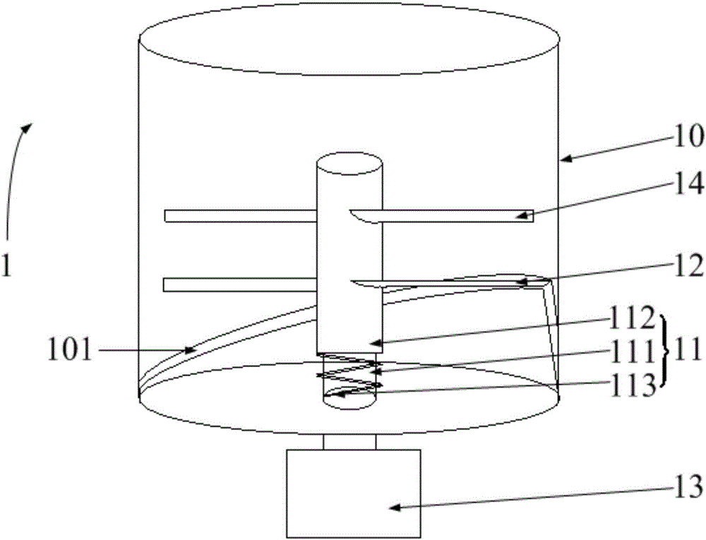 Material drying device and conditioning machine