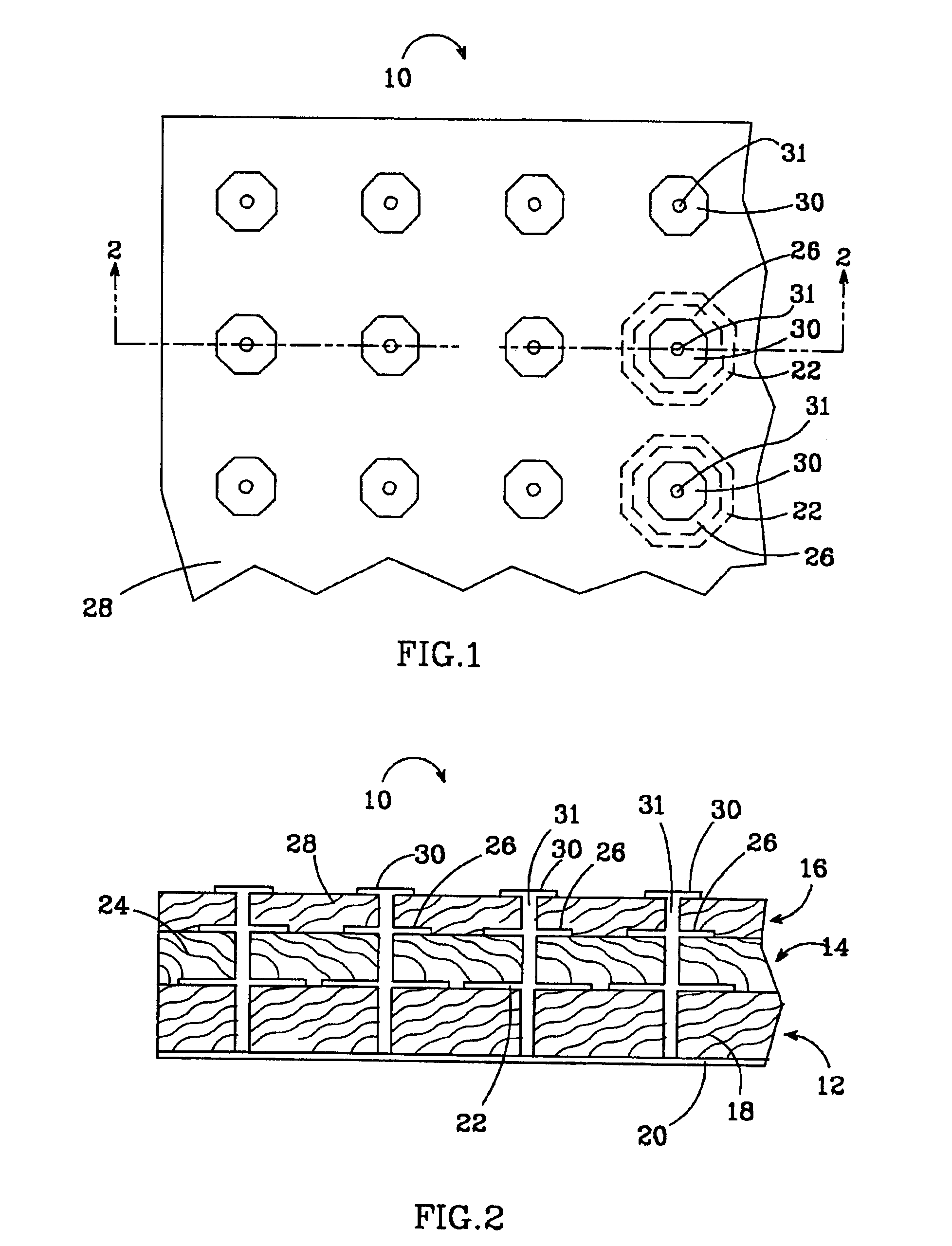 High impedance structures for multifrequency antennas and waveguides