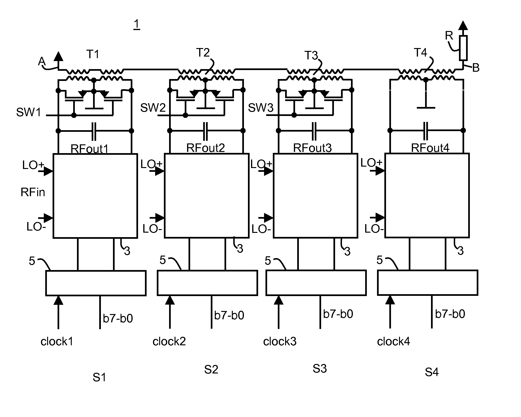 Output stage for a digital RF transmitter, method for providing an RF output signal in a digital RF transmitter, and digital RF transmitter