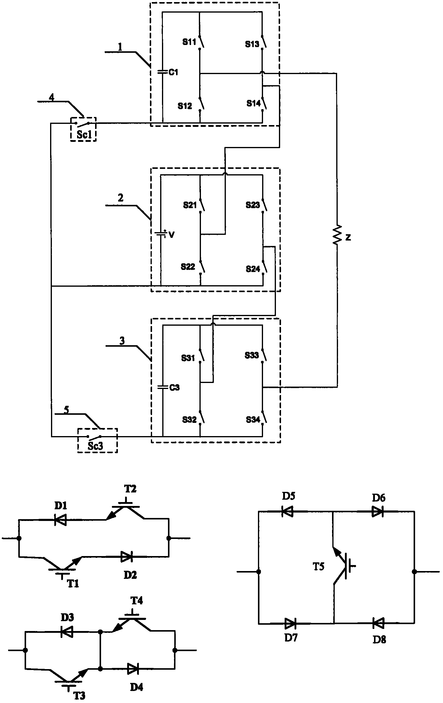 Single-power supply cascade multi-level converter