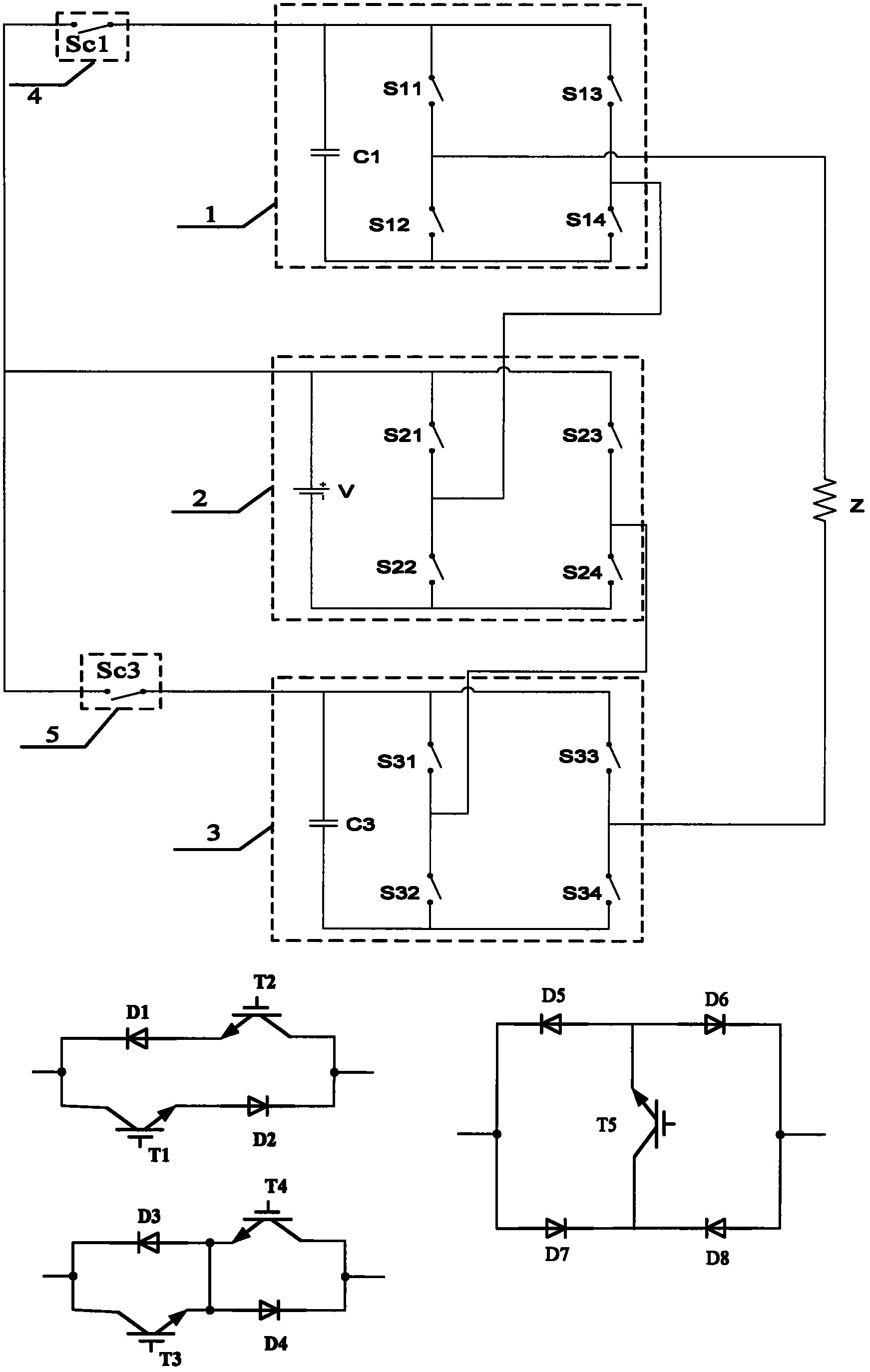 Single-power supply cascade multi-level converter