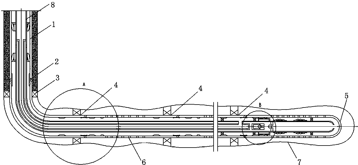 Horizontal well external staged fracturing sand control string and method