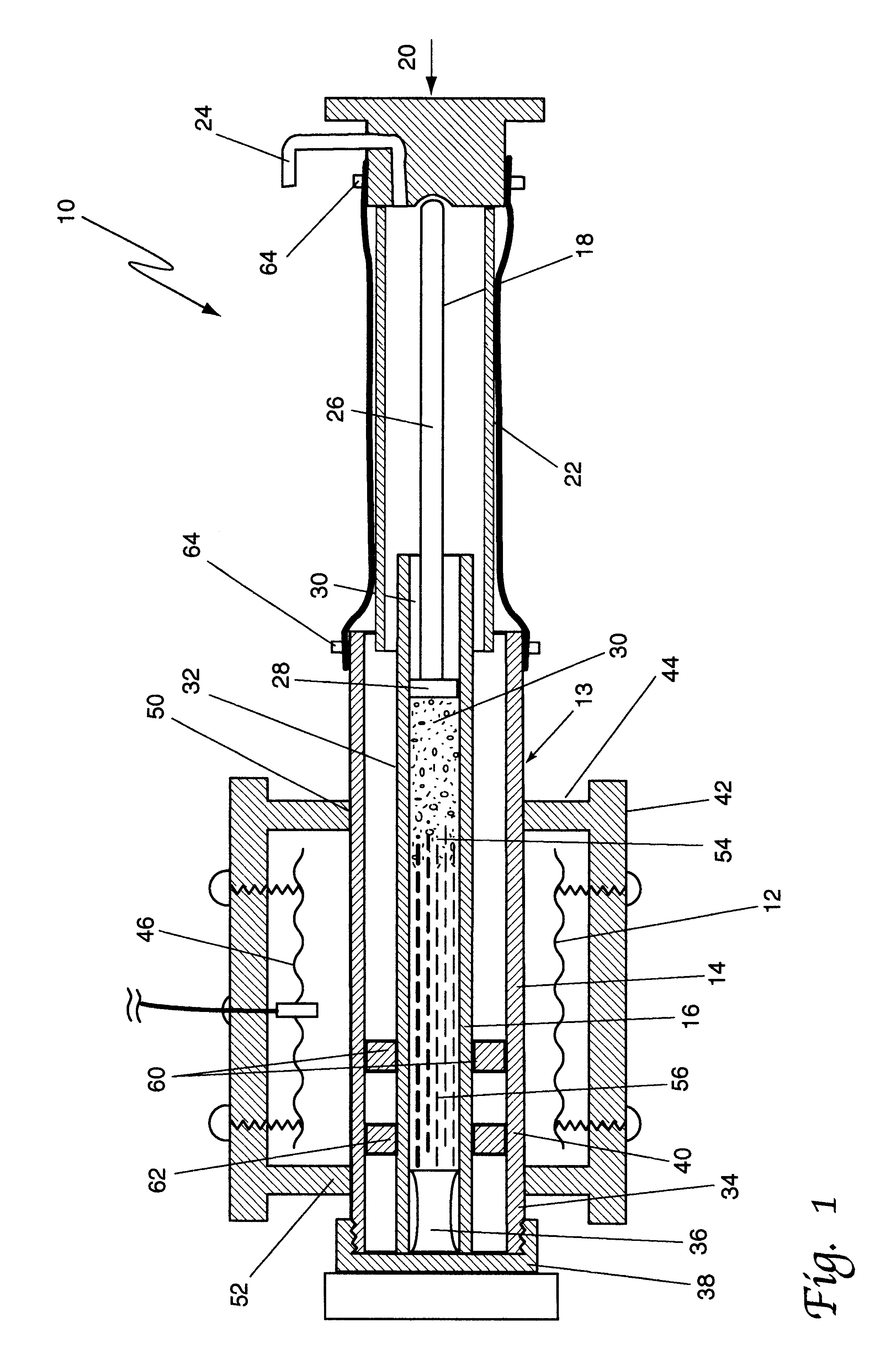 Apparatus for hot vacuum extrusion of ceramics