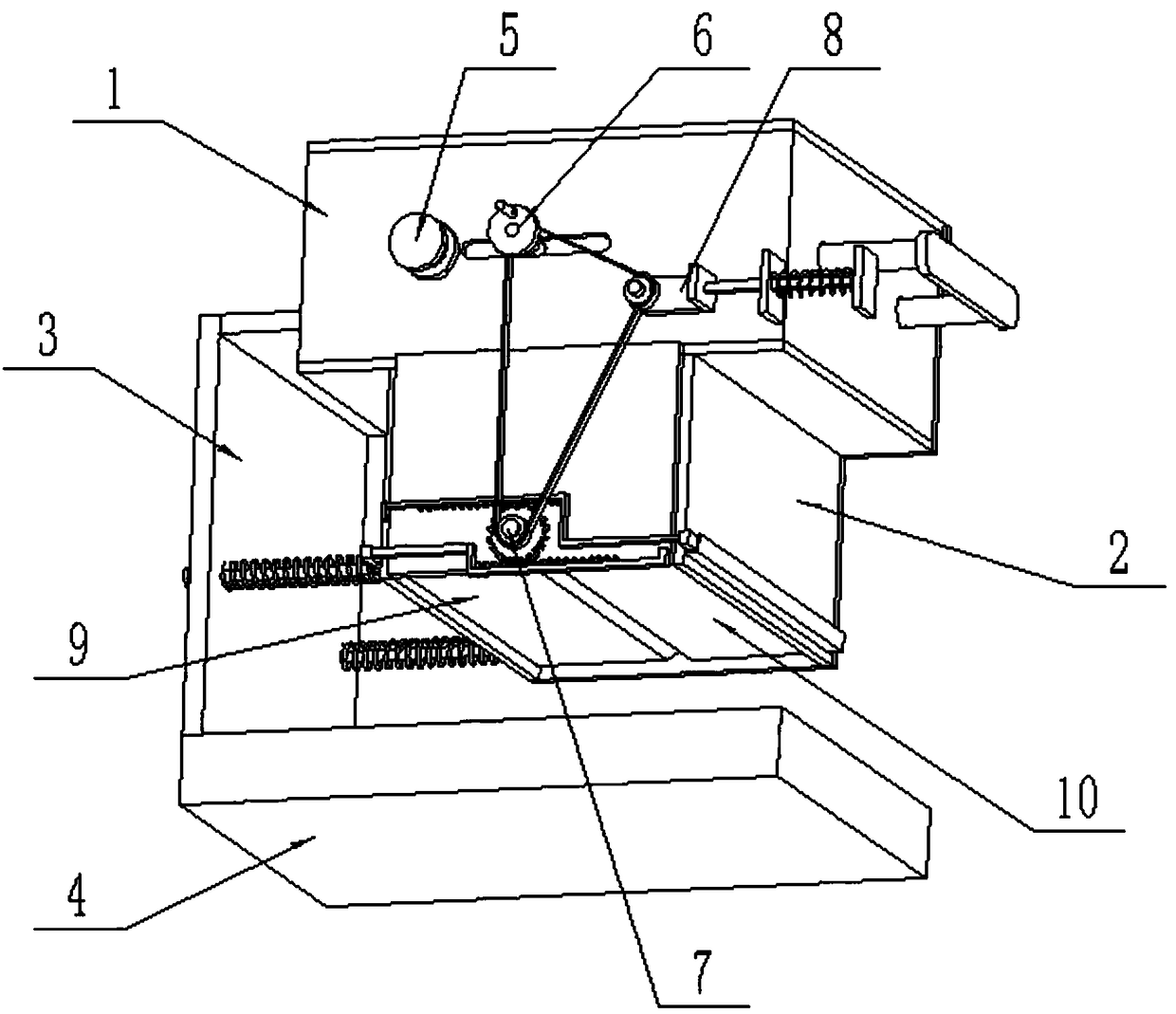 Hand-cranking type tissue box with automatic tissue cut-off function