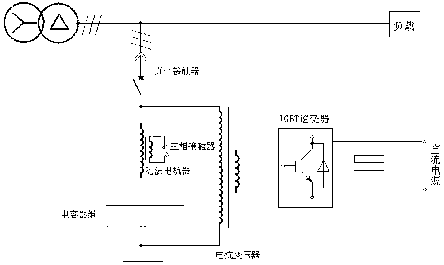 Dynamic idle compensation device for controlling high voltage based on IGBT (Insulated Gate Bipolar Translator)