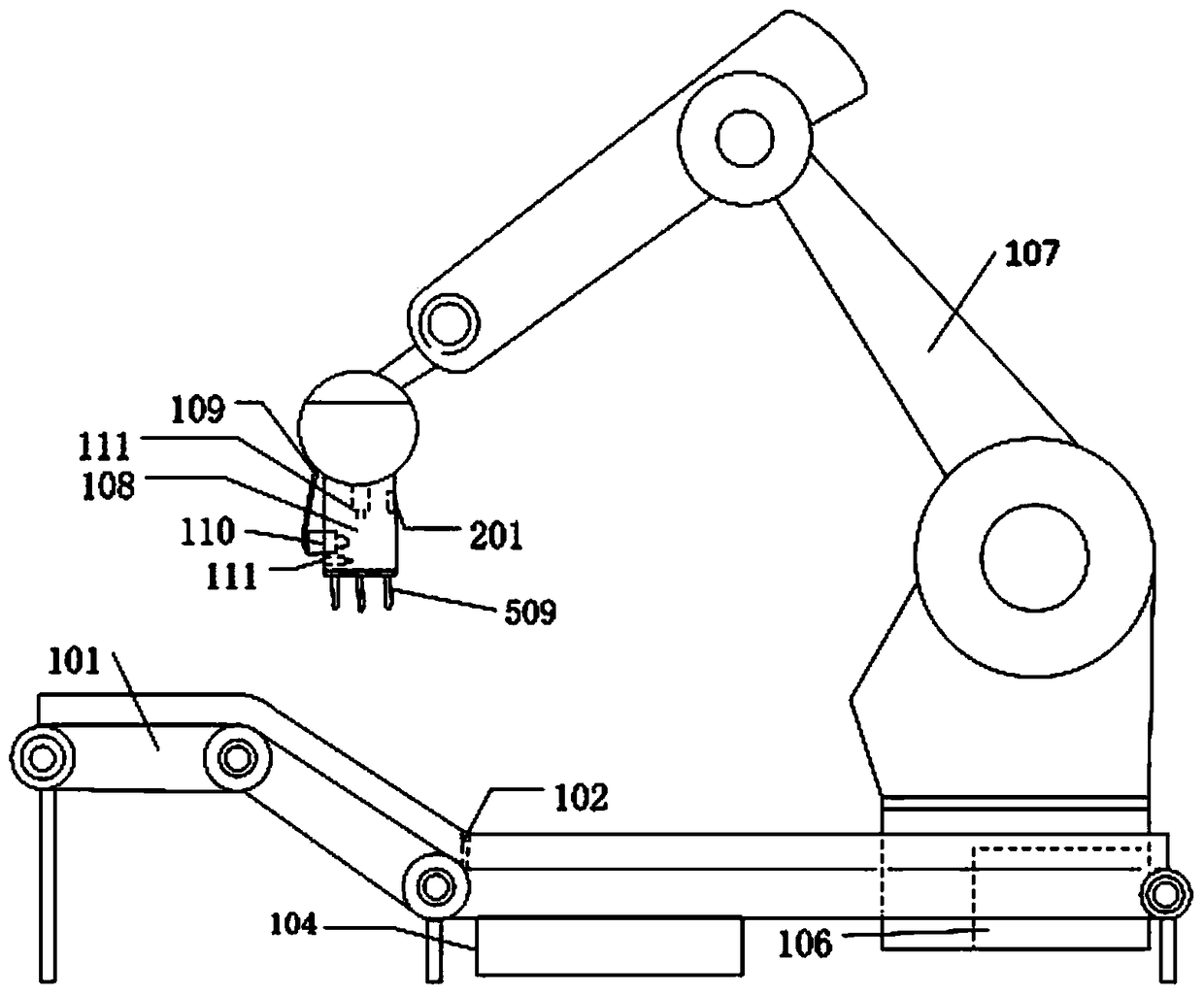 Automatic device for beak breakage and vaccine injection and automatic control method