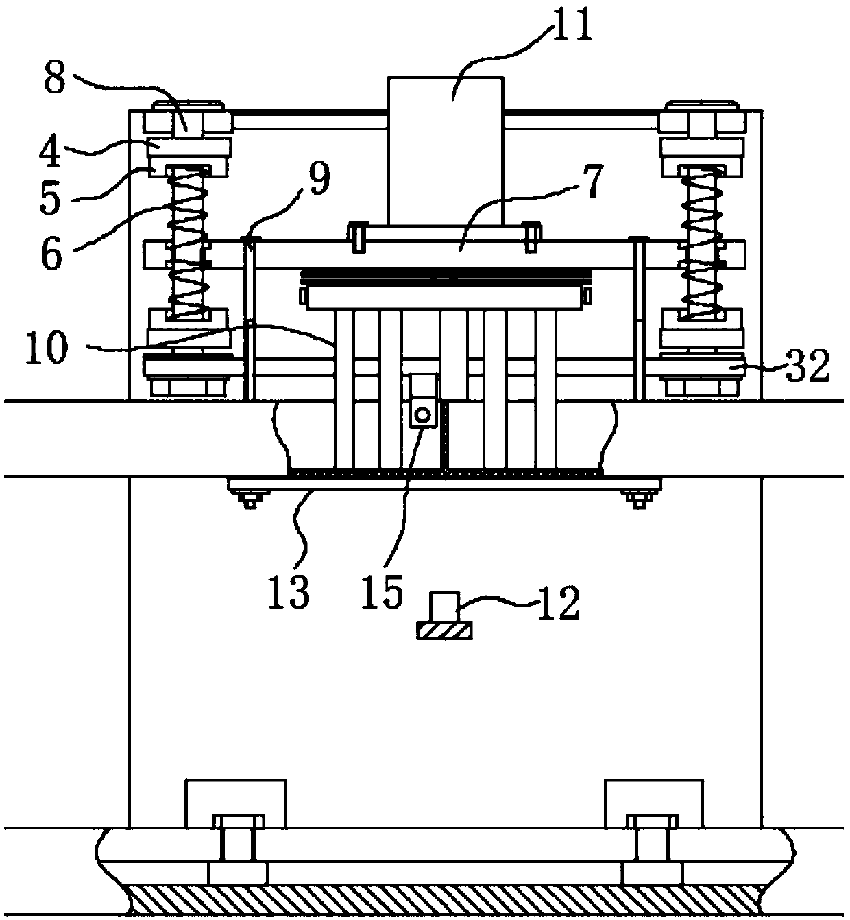 An adjustable clamp device for beam member vibration aging platform