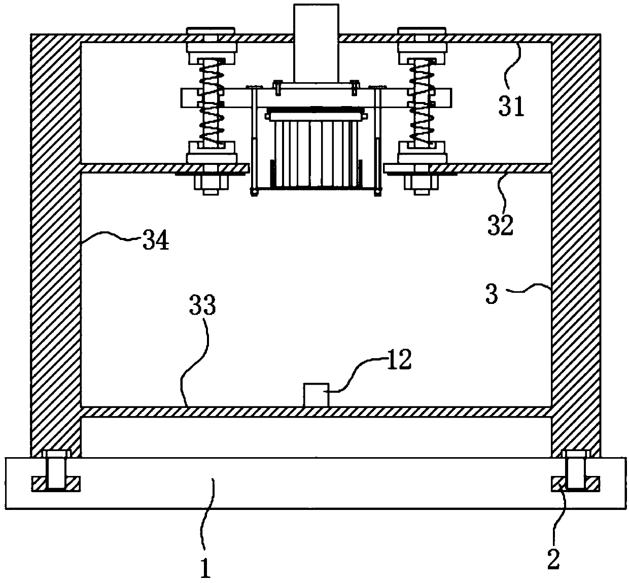 An adjustable clamp device for beam member vibration aging platform