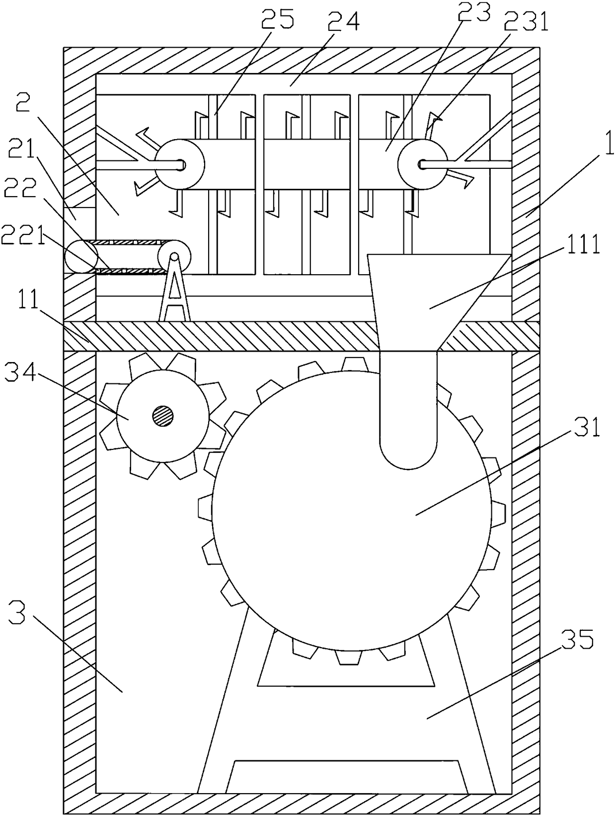 Waste tire crusher