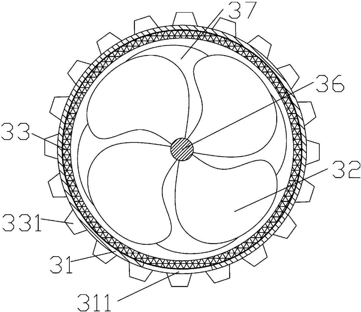 Waste tire crusher