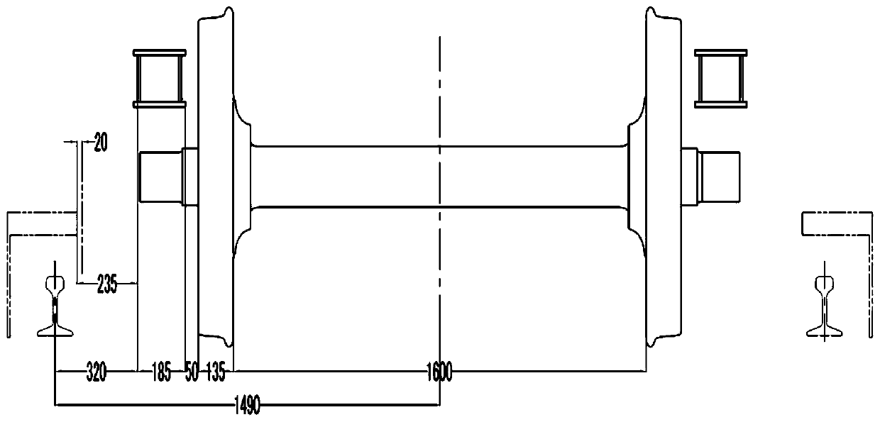 Bogie frame with built-in axle box for wide-gauge subway vehicles