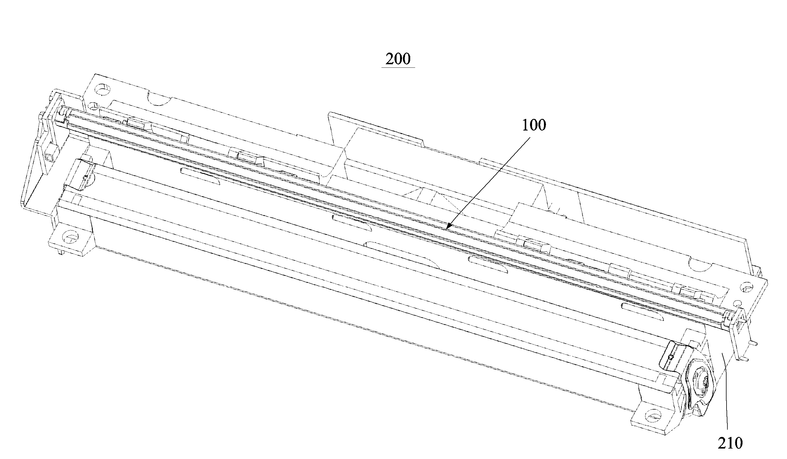 Dual-slope light guide, light source module and optical assembly for scanner