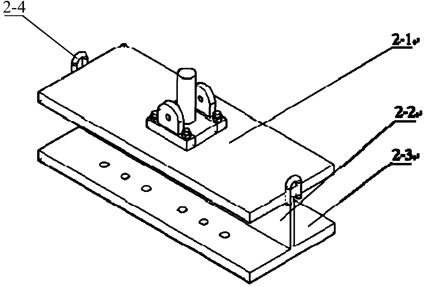 External deformation fatigue test loading device for web clearance plane between vertical stiffening rib and wing plate