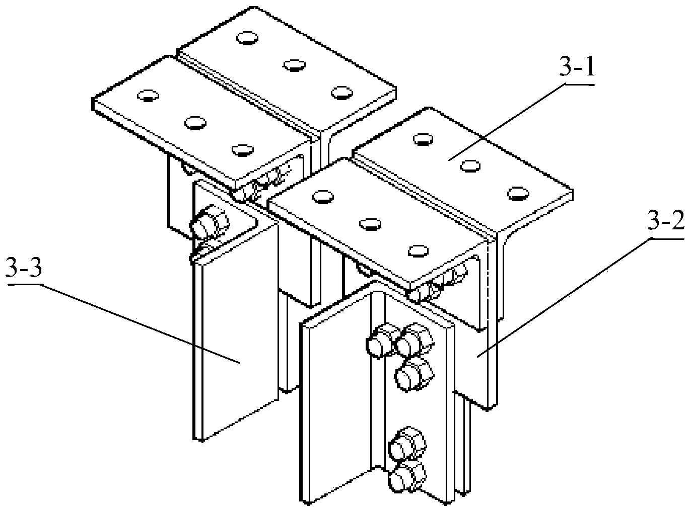 External deformation fatigue test loading device for web clearance plane between vertical stiffening rib and wing plate