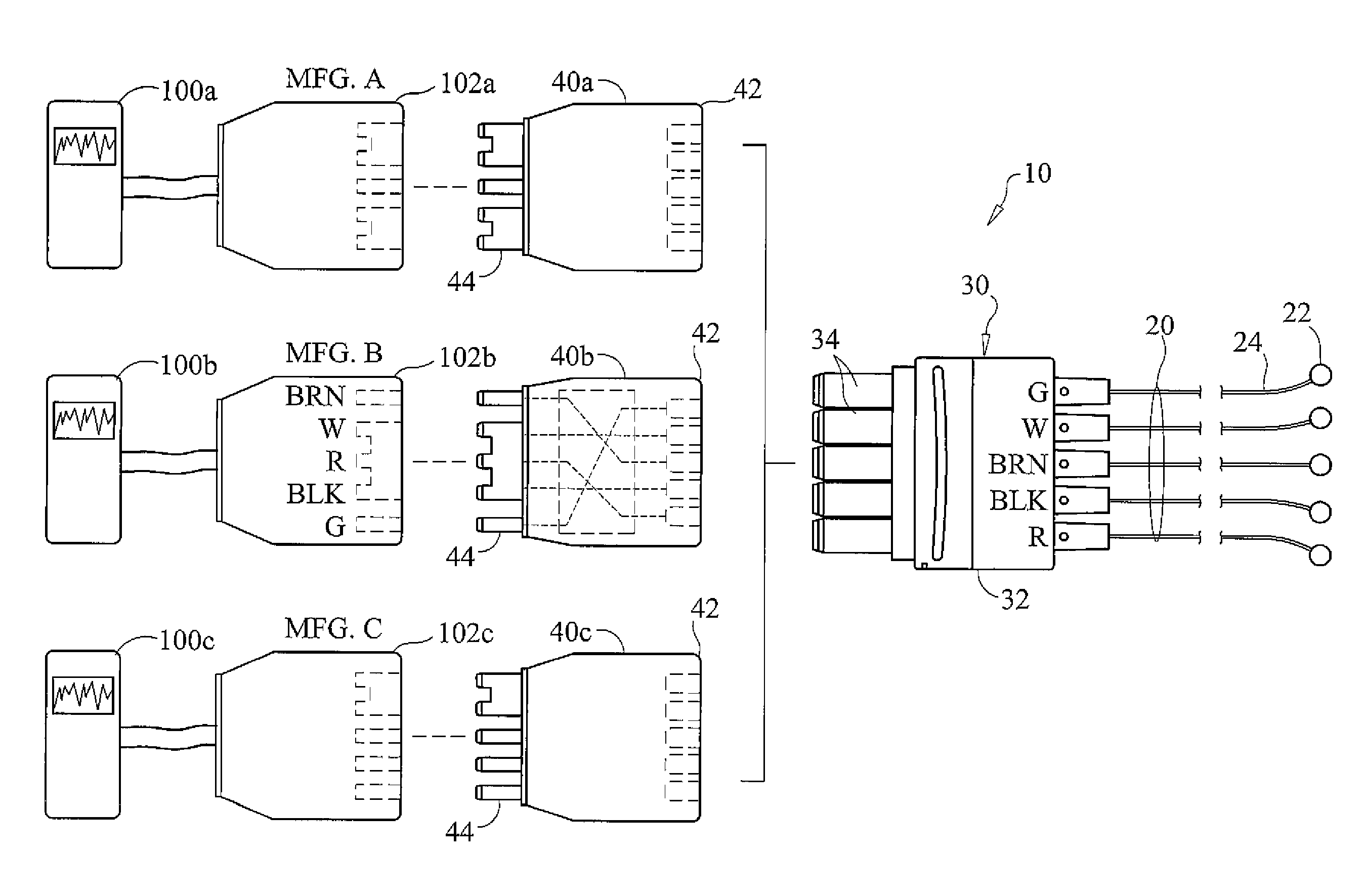 Universal din leadwire system for use with ekg and ECG patient monitoring and event recording instruments