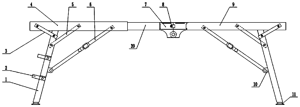 Extension-retraction folding type portable movable operation platform