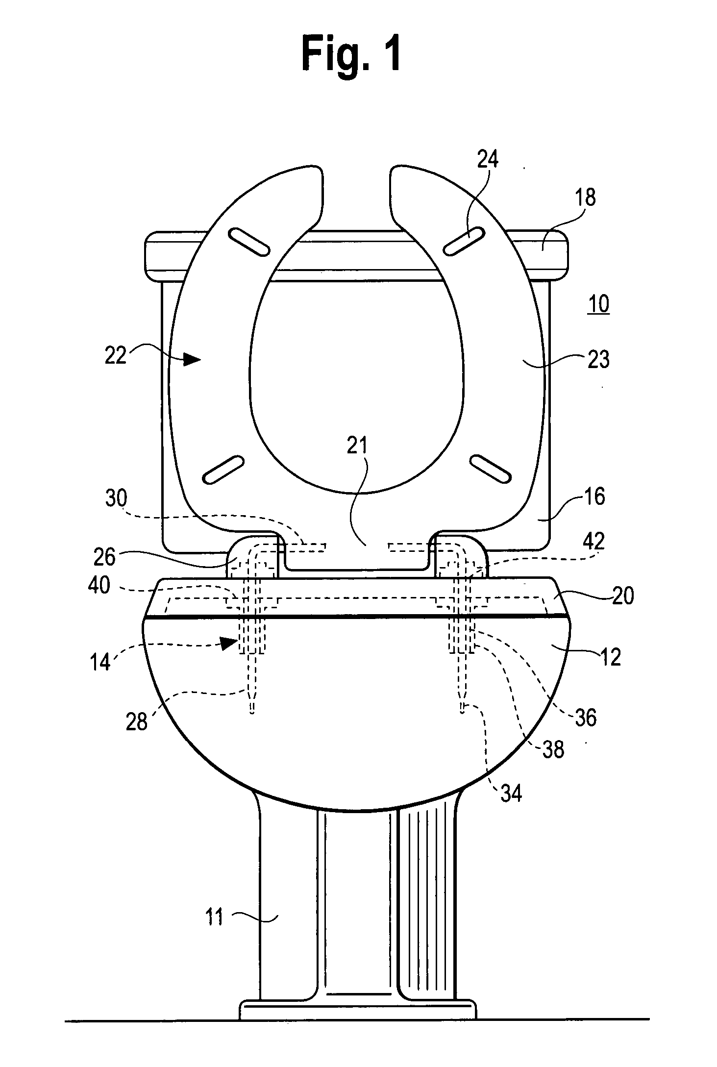 Toilet and toilet seat mounting system