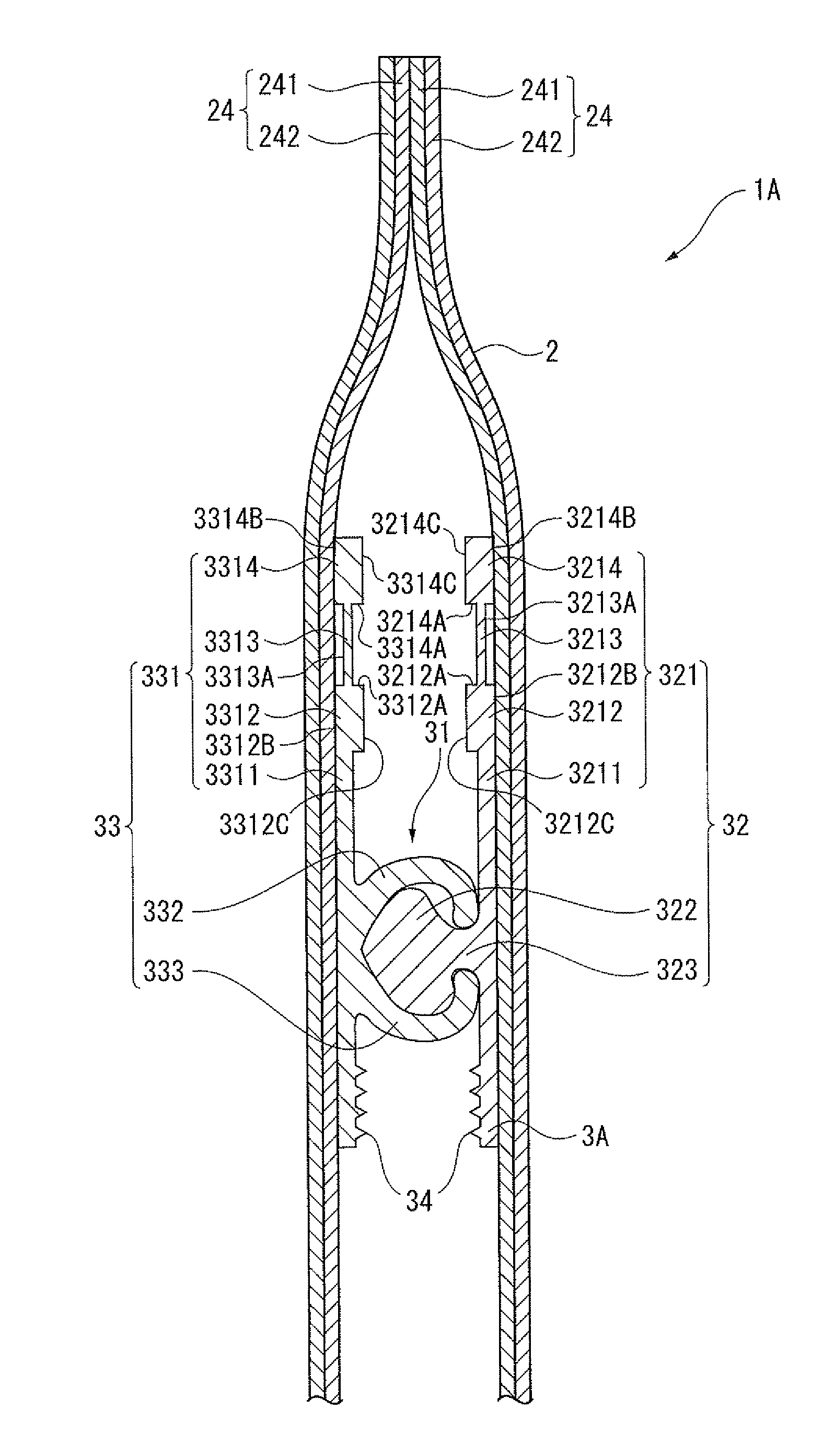 Easily tearable fastener tape, method of producing the fastener tape, packaging bag with easily tearable fastener tape, and device and method for producing the packaging bag