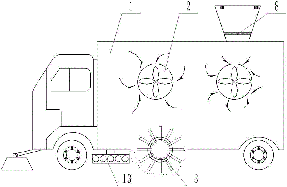 Urban road sweeper for dust suction and haze removal