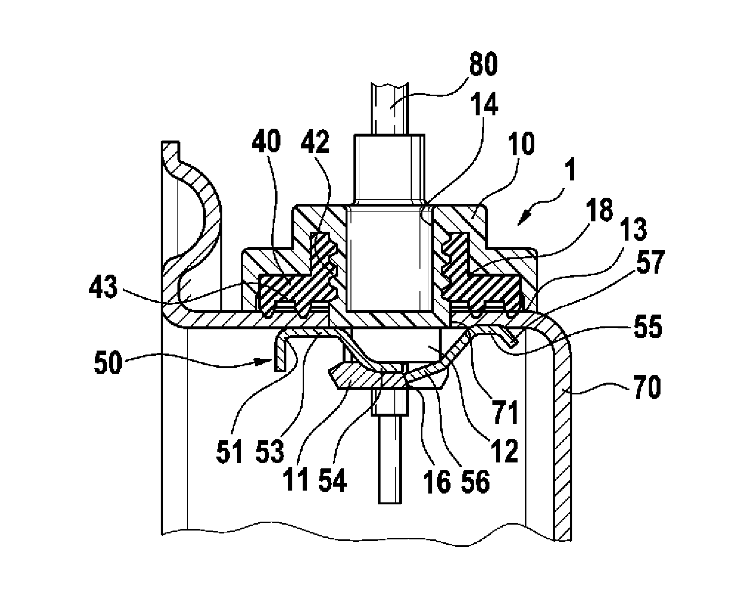 Fluid-sealing electric motor connector and motor