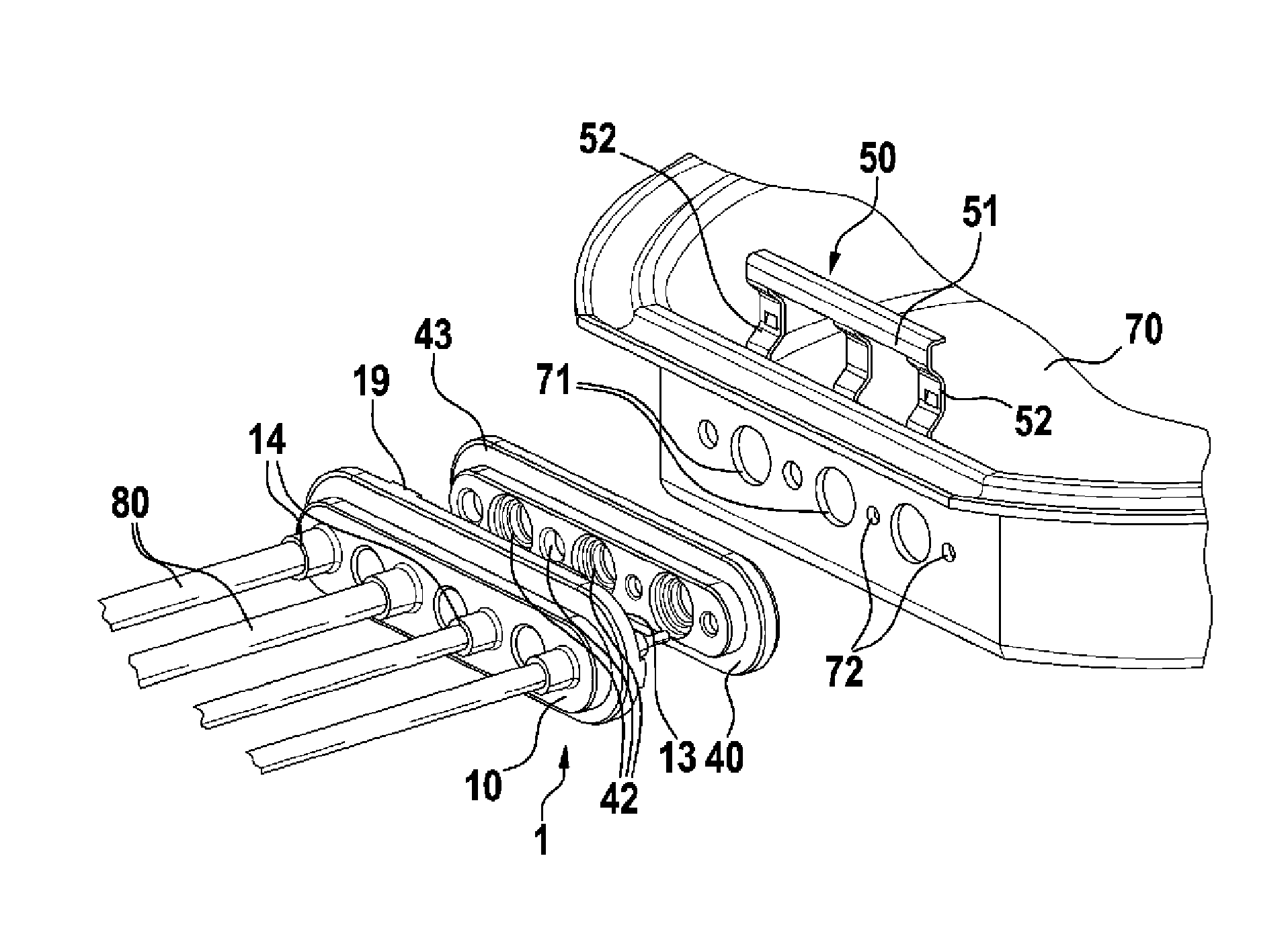 Fluid-sealing electric motor connector and motor