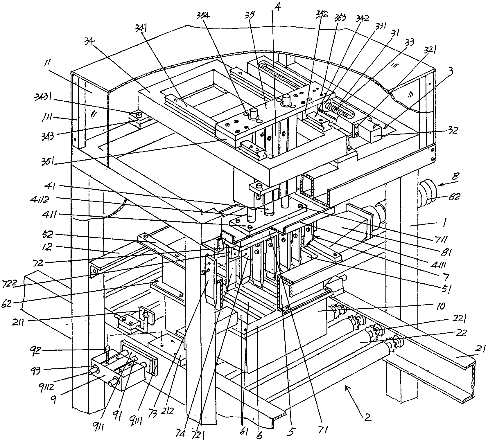 Crushing machine for electronic powder material