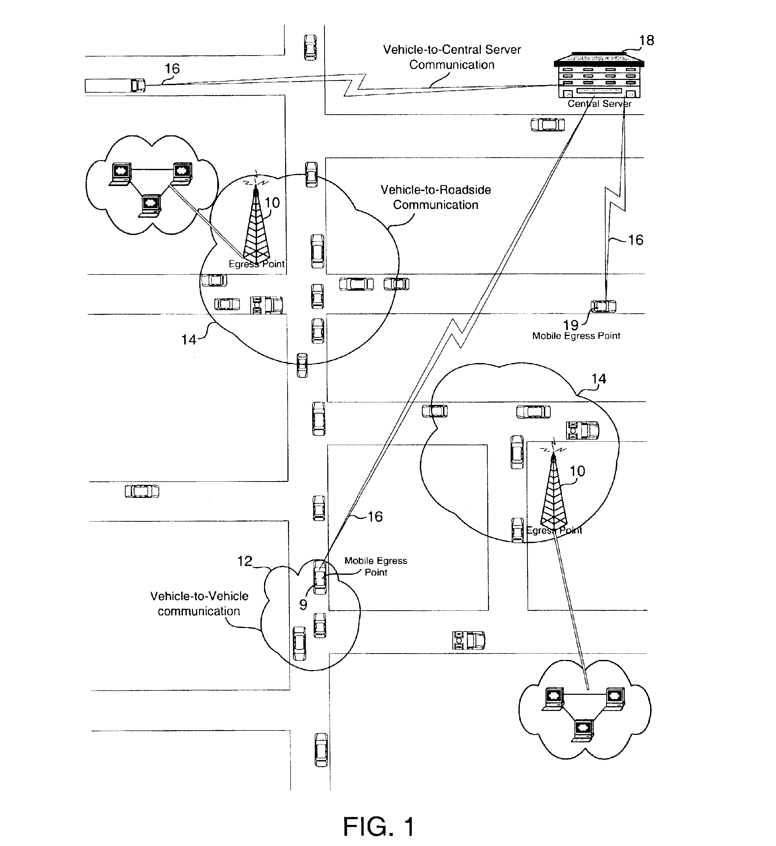 Methods for communicating between elements in a hierarchical floating car data network