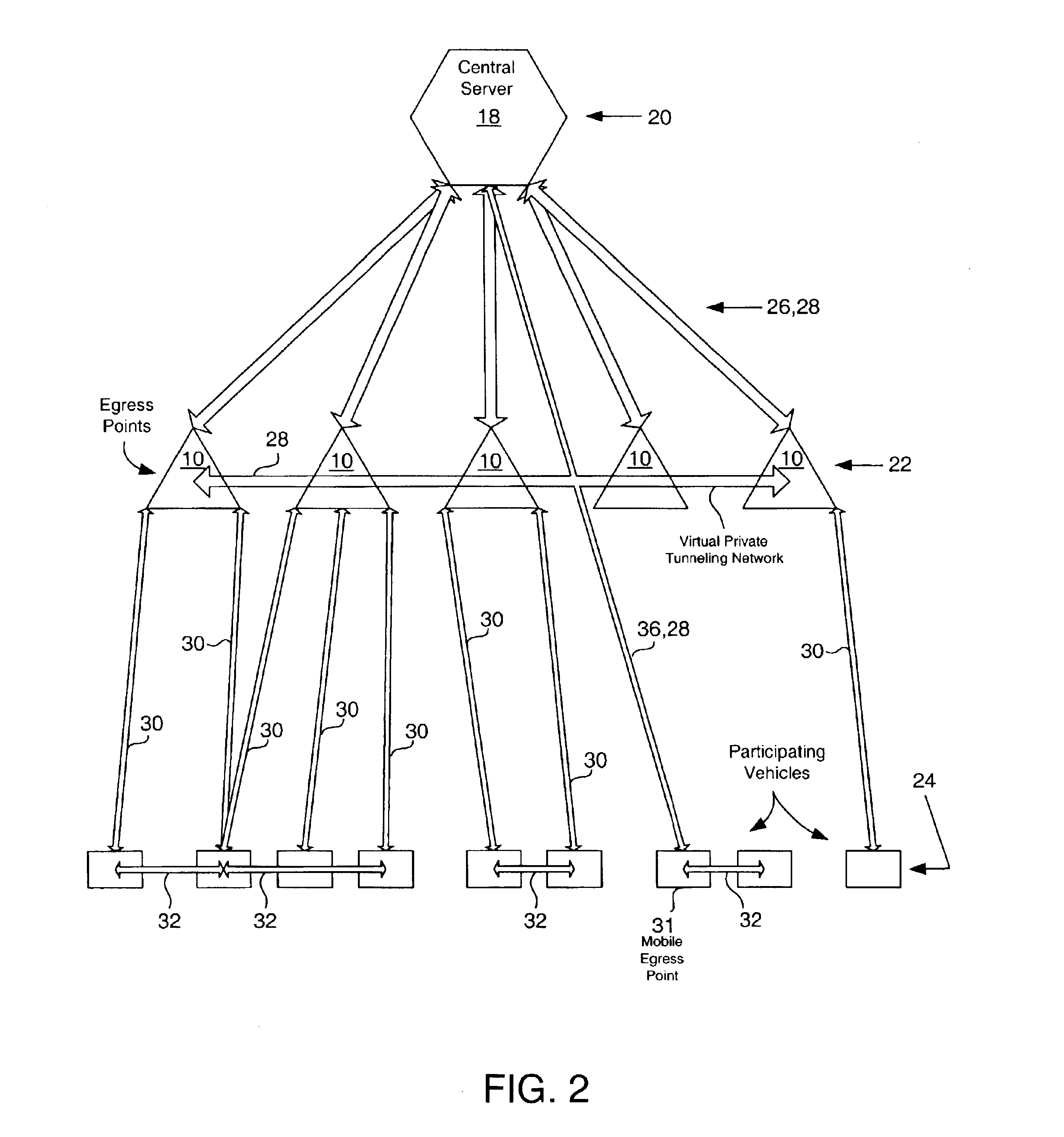 Methods for communicating between elements in a hierarchical floating car data network