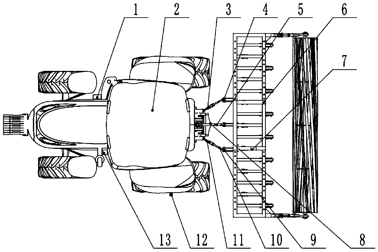 Tractor rear suspension device and control method thereof