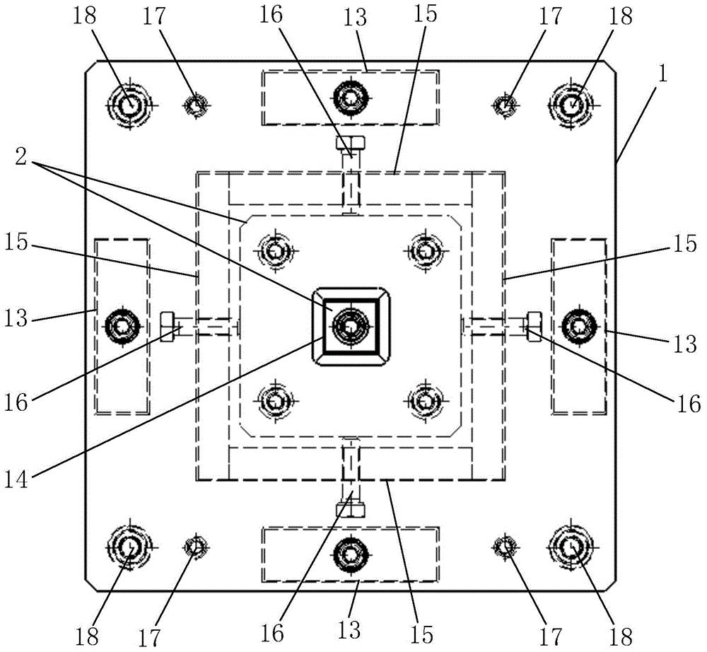 Measurement target base and full-aircraft landmark measurement system