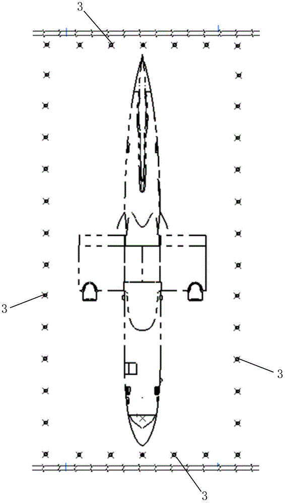 Measurement target base and full-aircraft landmark measurement system