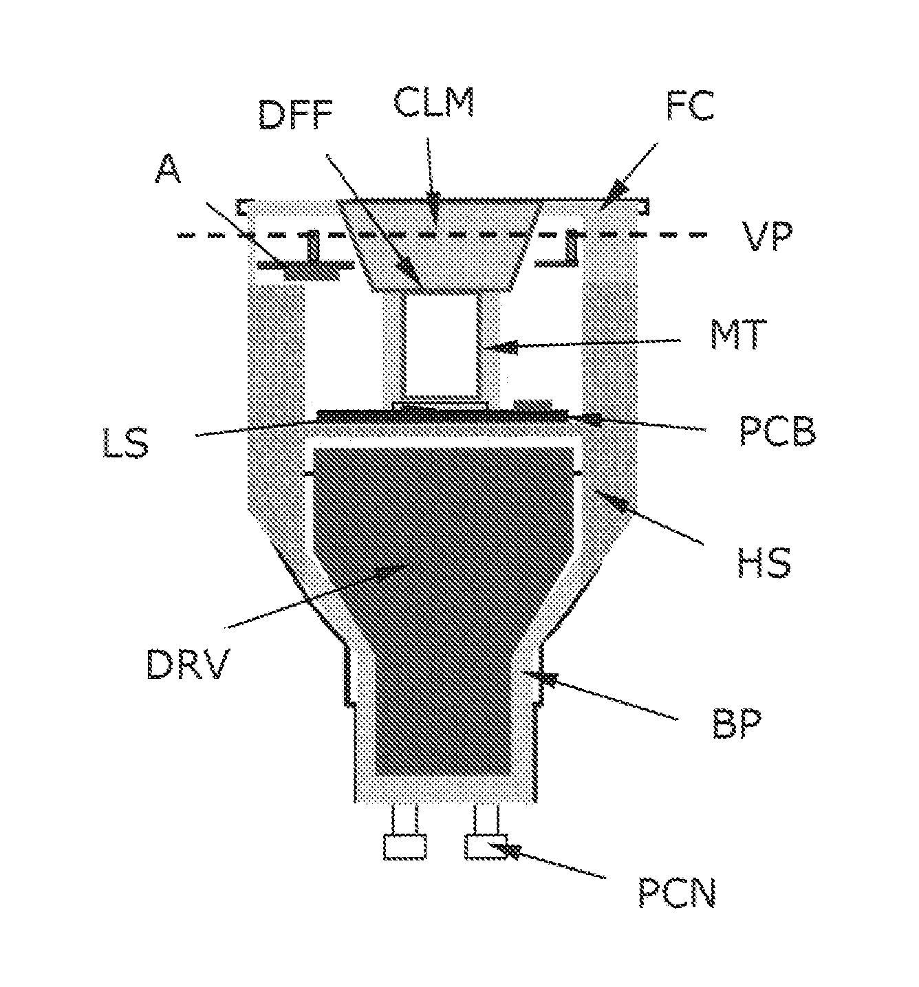 Lighting device with built-in RF antenna