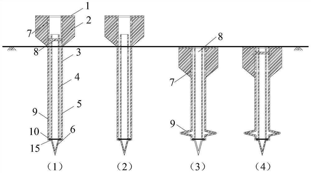 Static pressure type rear support spiral pile based on bionics and construction method thereof