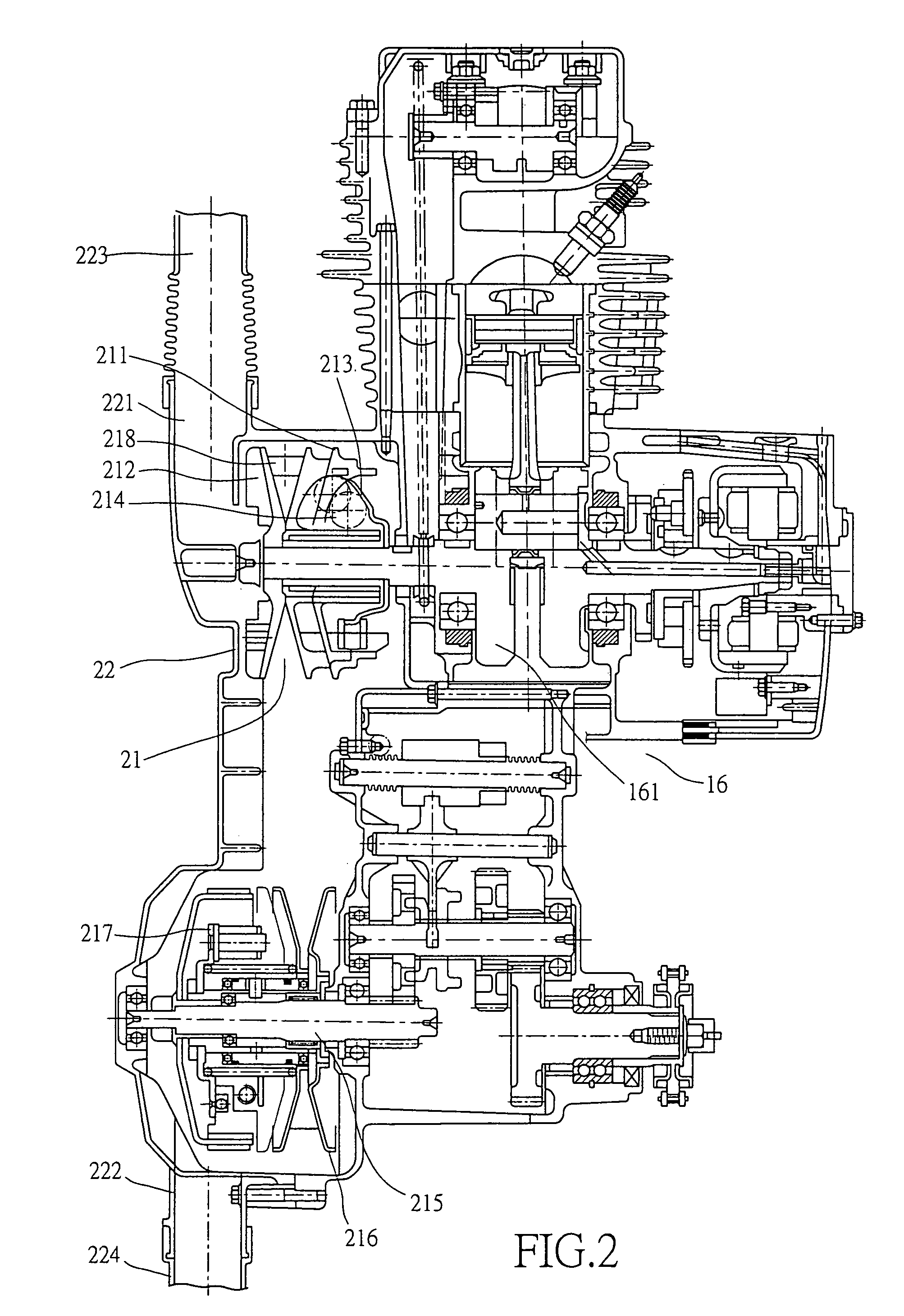 Cooling structure for a continuous variation transmission system of an all-terrain vehicle