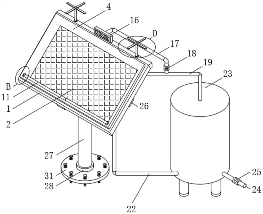 Protective solar cell panel mounting structure