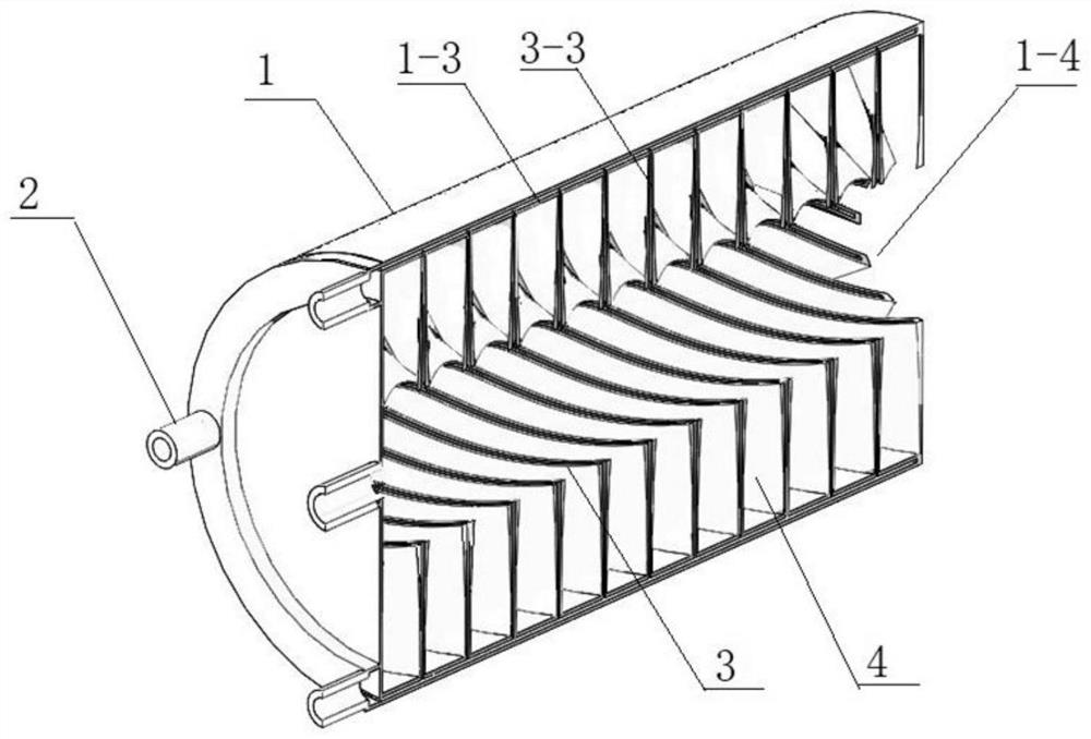 Internal spiral injection type solid-liquid engine grain