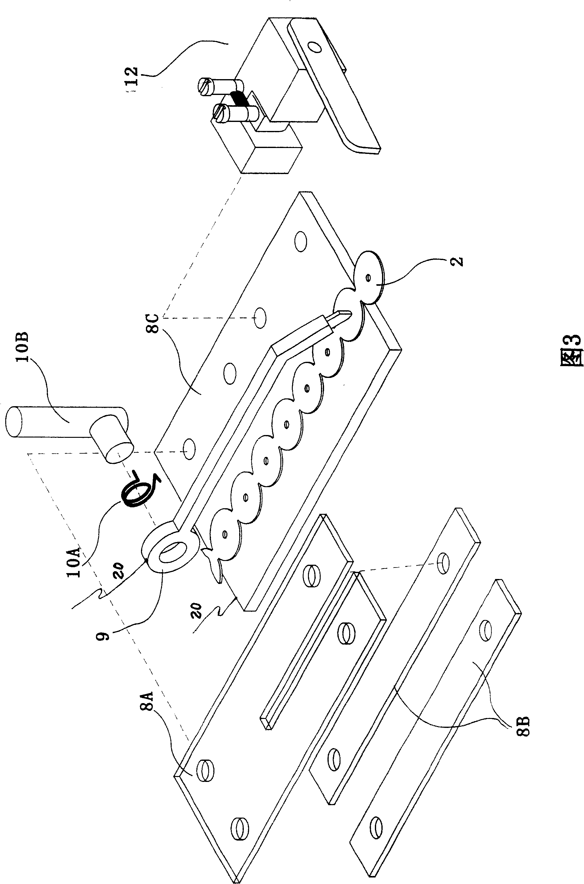 Paillette drive method for needling equipment and driving device