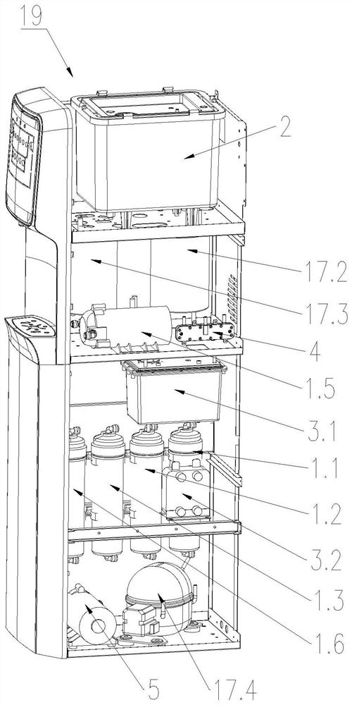 Water purifying and drinking machine with hydrogen production function